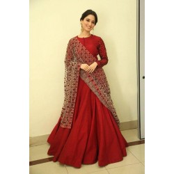 Tamanna Bhatiya Red Color full stitched Wedding Anarkali Gown with Designer Dupatta